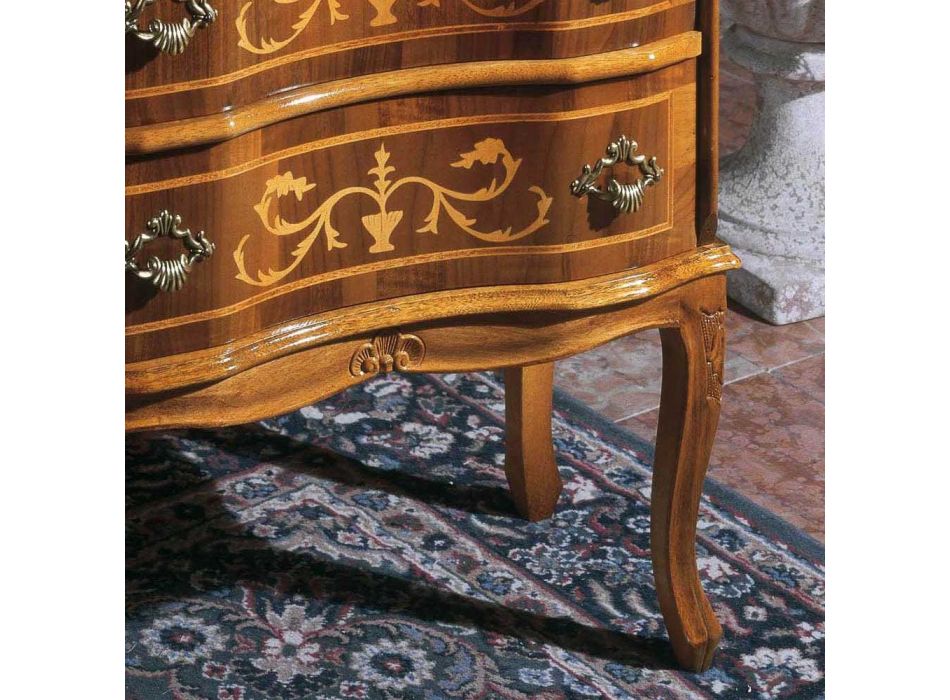 Table de chevet avec tiroirs en noyer ou bois blanc Made in Italy - Elegant Viadurini