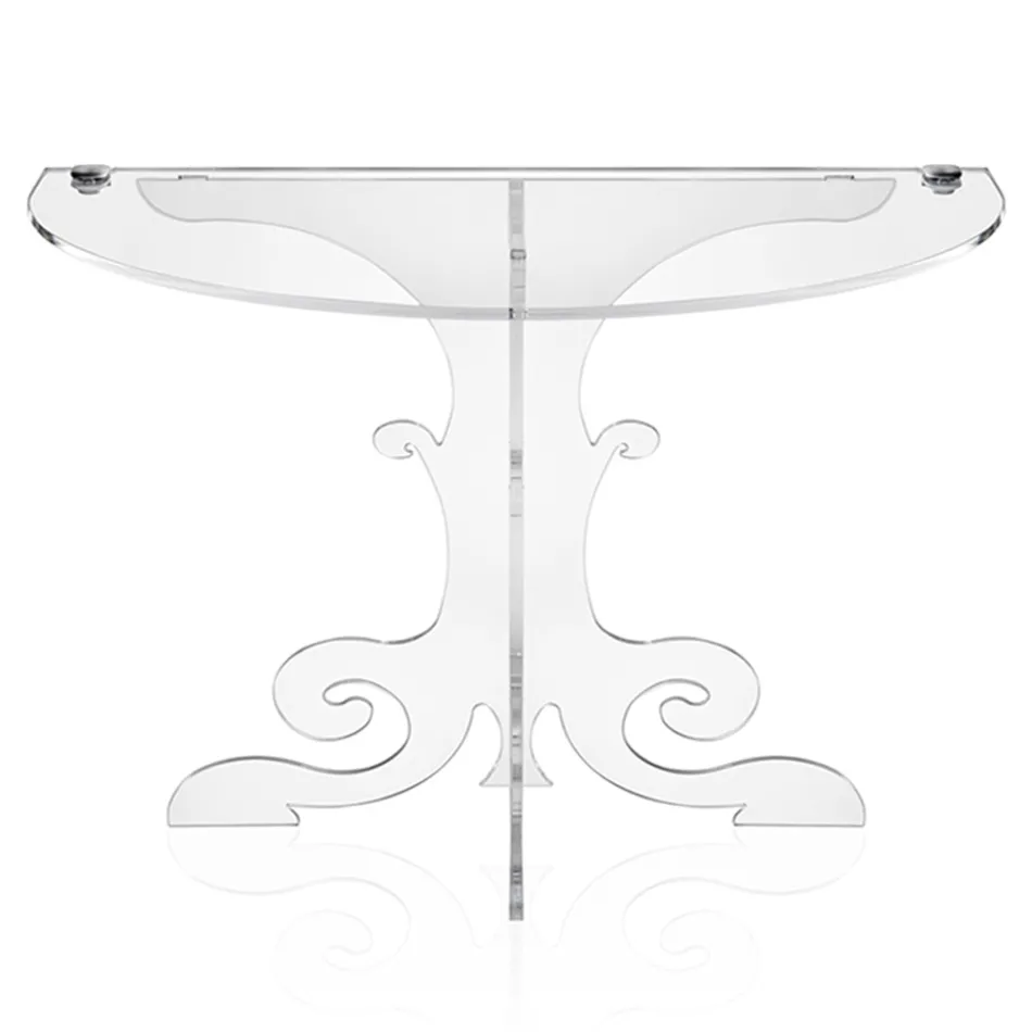 Table de chevet design classique, en cristal acrylique et PMMA Tiana Viadurini
