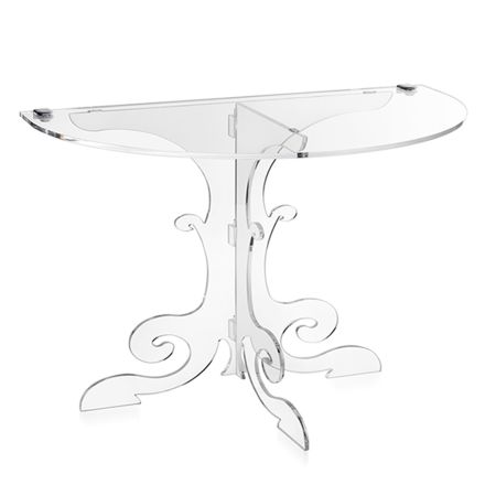 Table de chevet design classique, en cristal acrylique et PMMA Tiana Viadurini