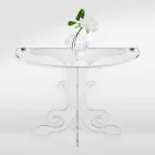 Table de chevet design classique, en cristal acrylique et PMMA Tiana Viadurini