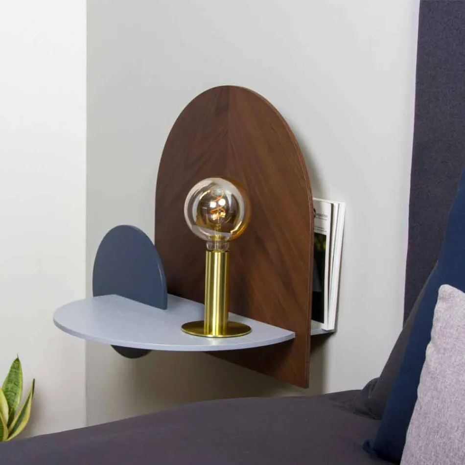 Table de chevet de design moderne composée de 3 panneaux de contreplaqué modulaires - Marea Viadurini