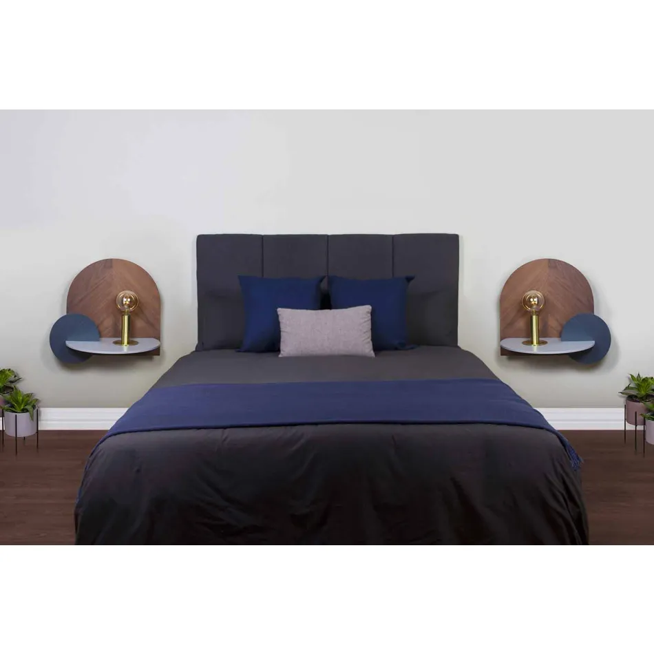 Table de chevet de design moderne composée de 3 panneaux de contreplaqué modulaires - Marea Viadurini