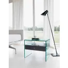 Table de chevet design moderne en verre extra-clair Made in Italy - Secret Viadurini