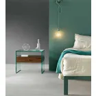 Table de chevet design moderne en verre extra-clair Made in Italy - Secret Viadurini