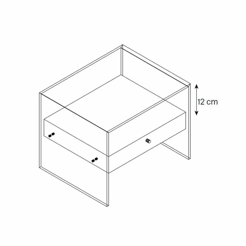 Table de chevet design moderne en verre extra-clair Made in Italy - Secret Viadurini