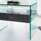 Table de chevet design moderne en verre extra-clair Made in Italy - Secret Viadurini