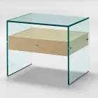Table de chevet design moderne en verre extra-clair Made in Italy - Secret Viadurini