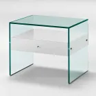 Table de chevet design moderne en verre extra-clair Made in Italy - Secret Viadurini