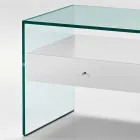 Table de chevet design moderne en verre extra-clair Made in Italy - Secret Viadurini