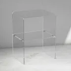 Table de chevet en cristal acrylique transparent avec étagère design - Minervo Viadurini