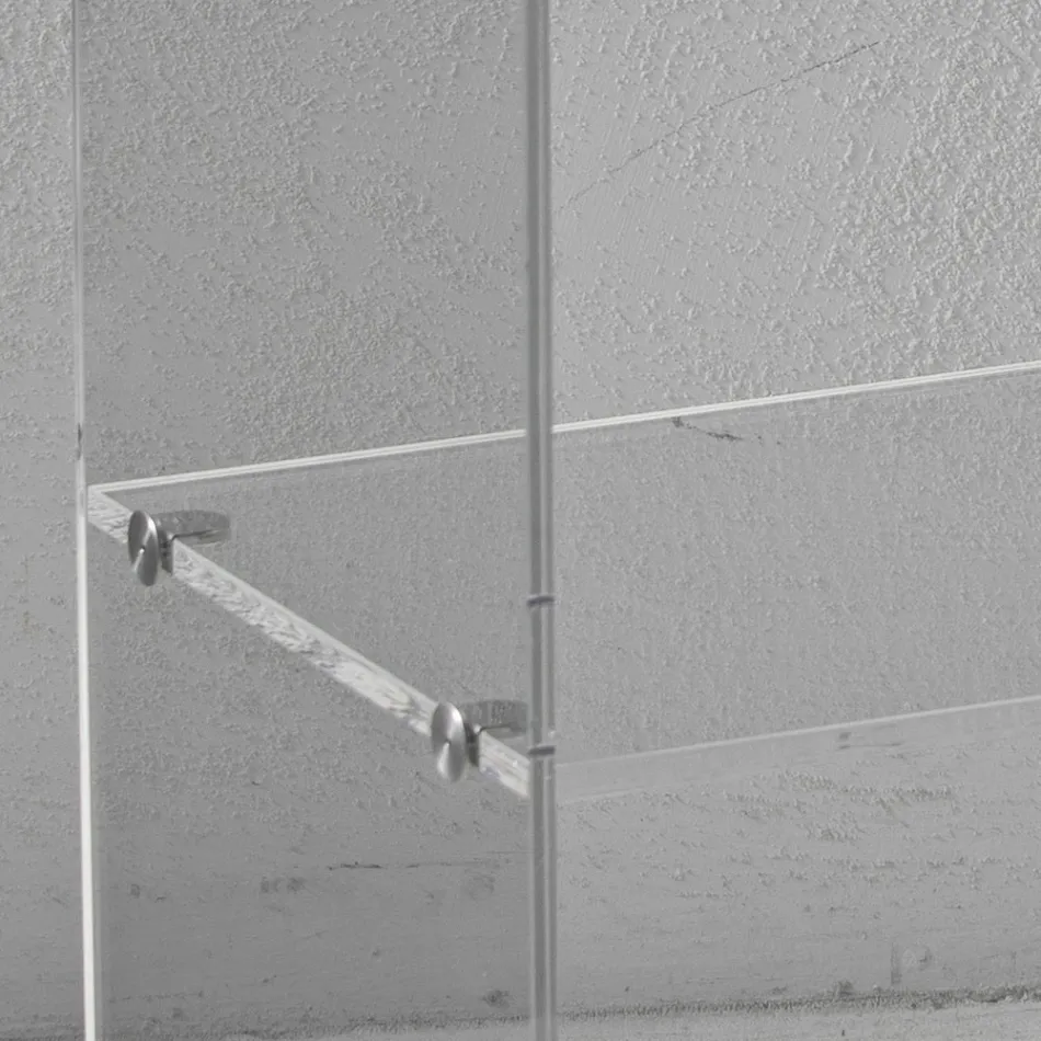 Table de chevet en cristal acrylique transparent avec étagère design - Minervo Viadurini