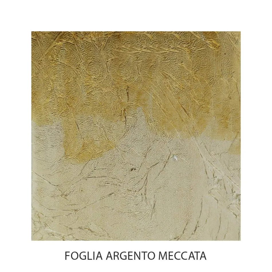 Table de chevet en fer avec finition feuille d'argent Meccata fabriquée en Italie - Venise Viadurini