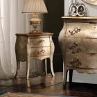 Table de chevet en latté de chaux avec 2 tiroirs Made in Italy - Bled Viadurini