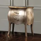 Table de chevet en latté de chaux avec 2 tiroirs Made in Italy - Bled Viadurini