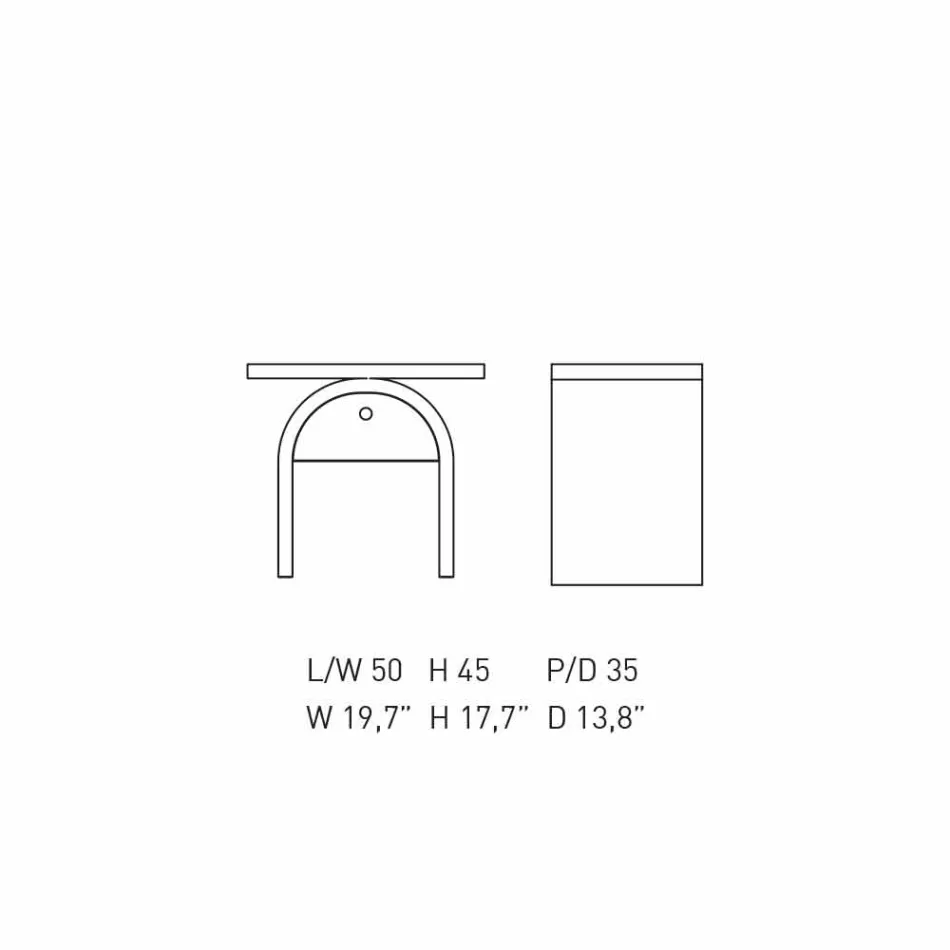 Table de chevet design moderne en bois coloré pour la chambre - Arcom Viadurini