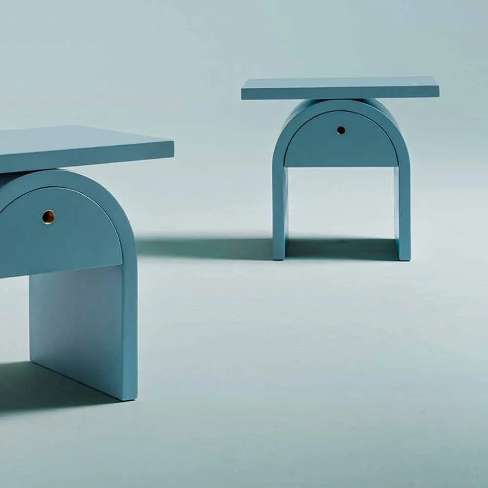 Table de chevet design moderne en bois coloré pour la chambre - Arcom Viadurini