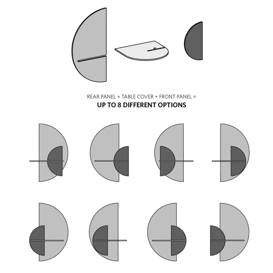 Table de chevet modulaire moderne en contreplaqué Design élégant et polyvalent - Ramia Viadurini