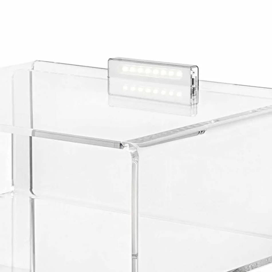 Table de nuit avec éclairage à LED transparent tactile éclairé Adelia Viadurini