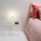 Table de nuit avec éclairage à LED transparent tactile éclairé Adelia Viadurini