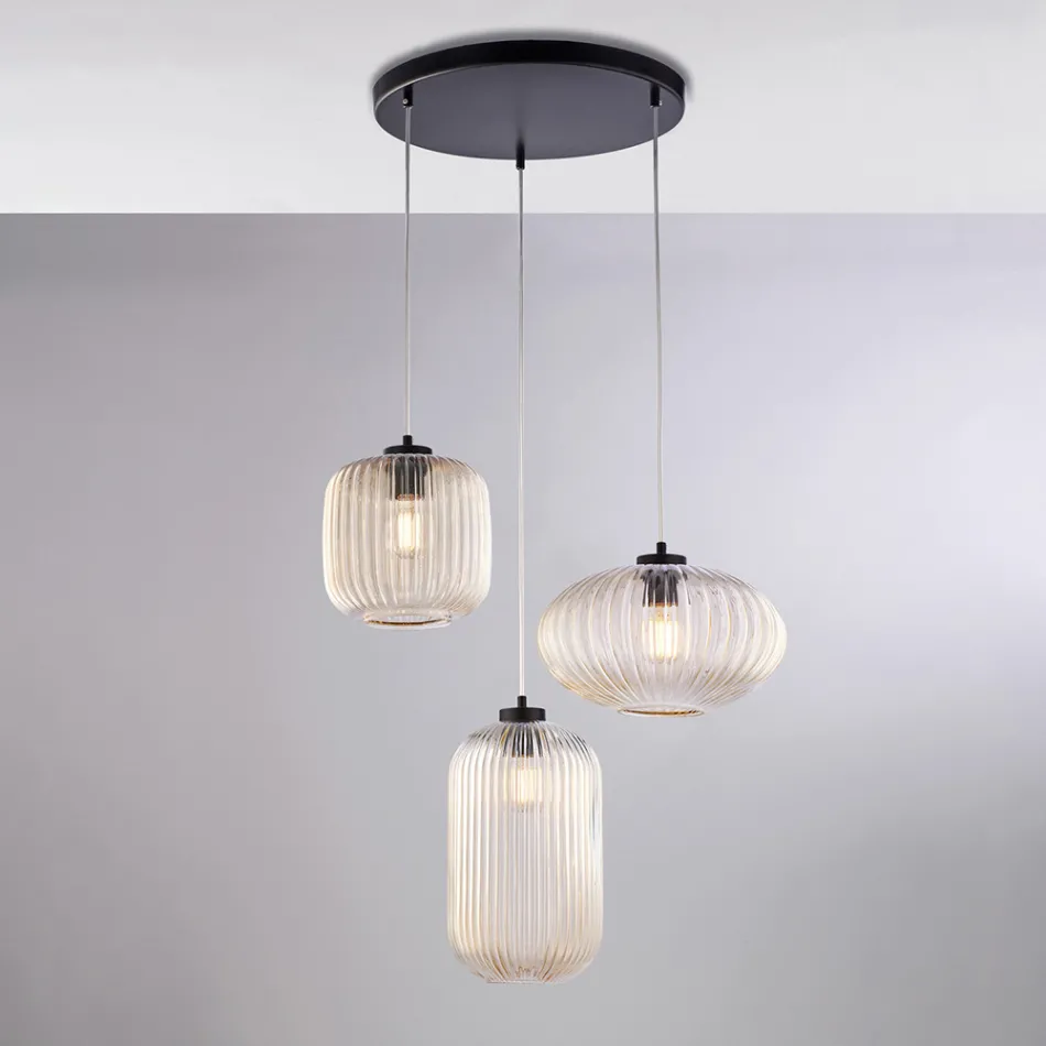 Un accessoire design lumineux en verre et métal, fabriqué en Italie, au style élégant - Tucana Viadurini