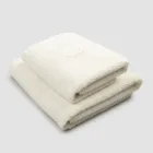 Ensemble complet serviette de visage et serviette invité en mélange éponge et lin - Kilim Viadurini