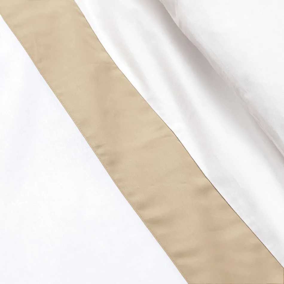 Housse de couette complète simple et demi en 100% coton et 10% satin de coton - Détail Viadurini