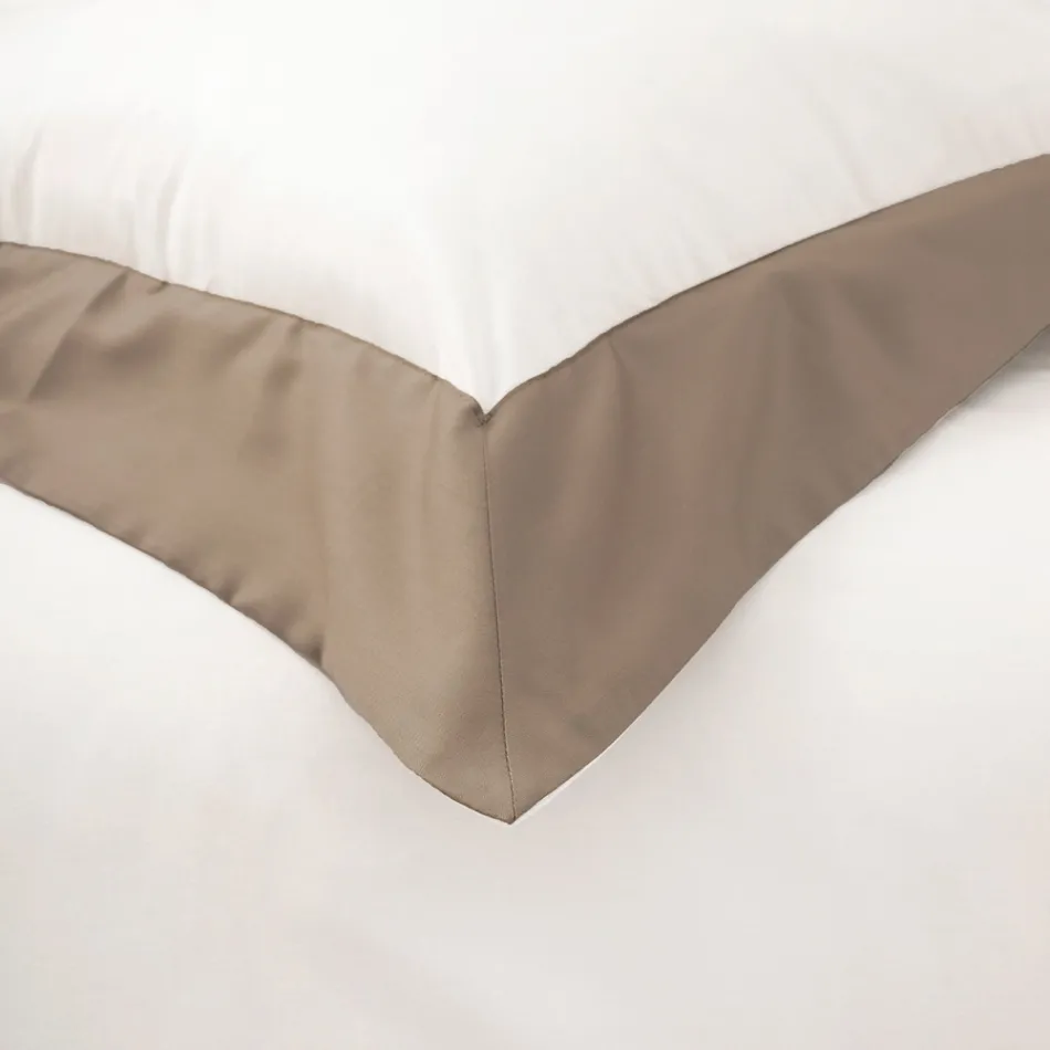 Housse de couette complète simple et demi en 100% coton et 10% satin de coton - Détail Viadurini
