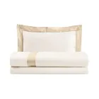 Housse de couette complète simple et demi en 100% coton et 10% satin de coton - Détail Viadurini