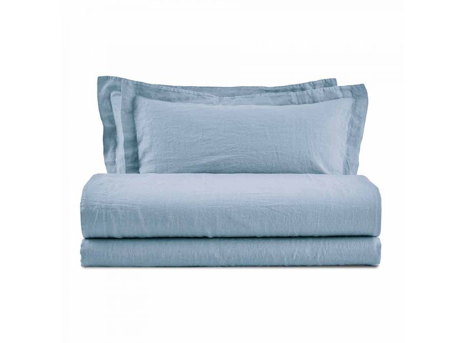 Ensemble de draps de couleur pur lin pour lit double - Opulence Viadurini