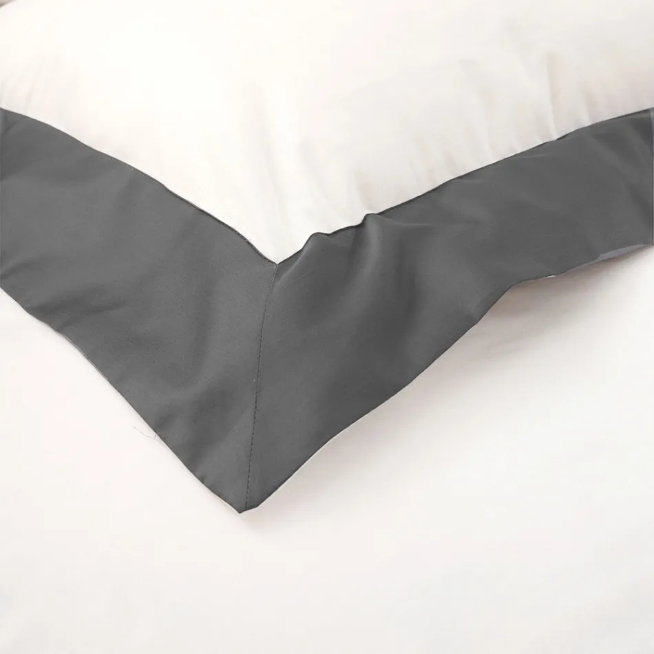 Parure de lit King Size en 100% coton et 10% satin de coton - Détail Viadurini