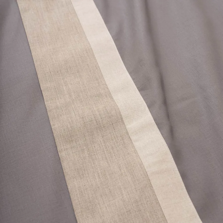 Parure de lit double en 90% coton et 10% lin fabriquée en Italie - Nestlé Viadurini