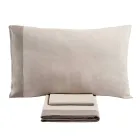 Parure de lit double en 90% coton et 10% lin fabriquée en Italie - Nestlé Viadurini