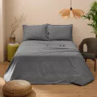 Lit Double Complet en Pur Coton Teint et Nuancé - Délicatesse Viadurini