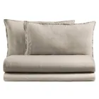 Lit Double Complet en Pur Coton Teint et Nuancé - Délicatesse Viadurini