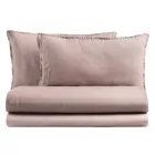 Lit Double Complet en Pur Coton Teint et Nuancé - Délicatesse Viadurini