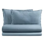 Lit Double Complet en Pur Coton Teint et Nuancé - Délicatesse Viadurini