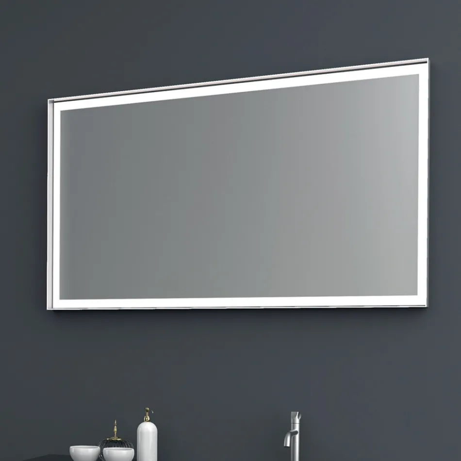 Composition 2 Meuble de Salle de Bain Suspendu en Mdf Laqué Platine 120 cm - Renga Viadurini