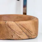 Composition 3 Meubles de Salle de Bain en Teck et Hi Macs® - Talc Viadurini