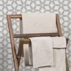 Composition 3 Meubles de Salle de Bain en Teck et Hi Macs® - Talc Viadurini