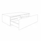 Composition 3 Meubles de Salle de Bain en Teck et Hi Macs® - Talc Viadurini