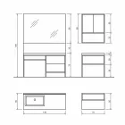 Composition 5 Meubles de salle de bain autoportants en métal et Ecolegno Made in Italy - Cizco Viadurini