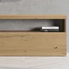 Composition murale moderne en finition chêne noué nordique et fer - Siri Viadurini