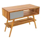 Composition meuble de salle de bain gris avec miroir et meuble de sol - Sylviane Viadurini