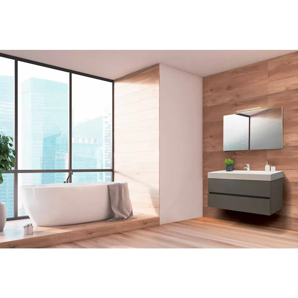 Composition de suspension de salle de bain en Fenix Grey - Becky Viadurini