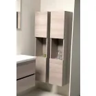 Composition de meubles de salle de bain suspendus en mélamine chêne - Becky Viadurini