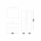 Composition de meubles de salle de bain suspendus en mélamine chêne - Becky Viadurini