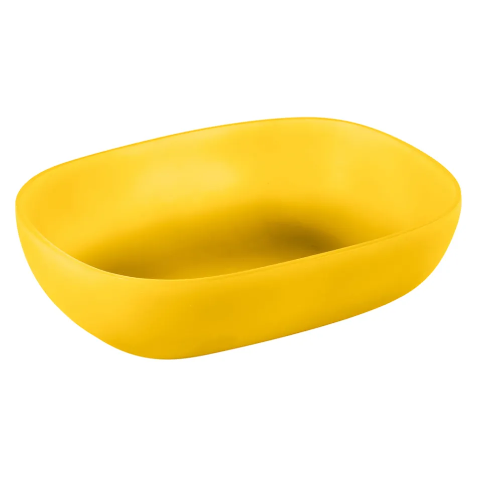 Composition meuble salle de bain jaune avec accessoires colorés - Sylviane Viadurini