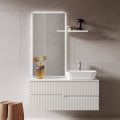 Composition de salle de bain blanche avec miroir et étagère Made in Italy - Ares