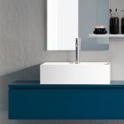 Composition de salle de bain complète avec miroir, lavabo en céramique Made in Italy - Palom Viadurini