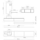 Composition de salle de bain complète avec miroir, lavabo en céramique Made in Italy - Palom Viadurini